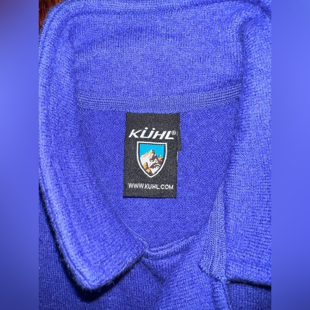 KUHL Asymmetrical Wool Knit Jacket in Royal Blue Size Medium - Picture 6 of 8